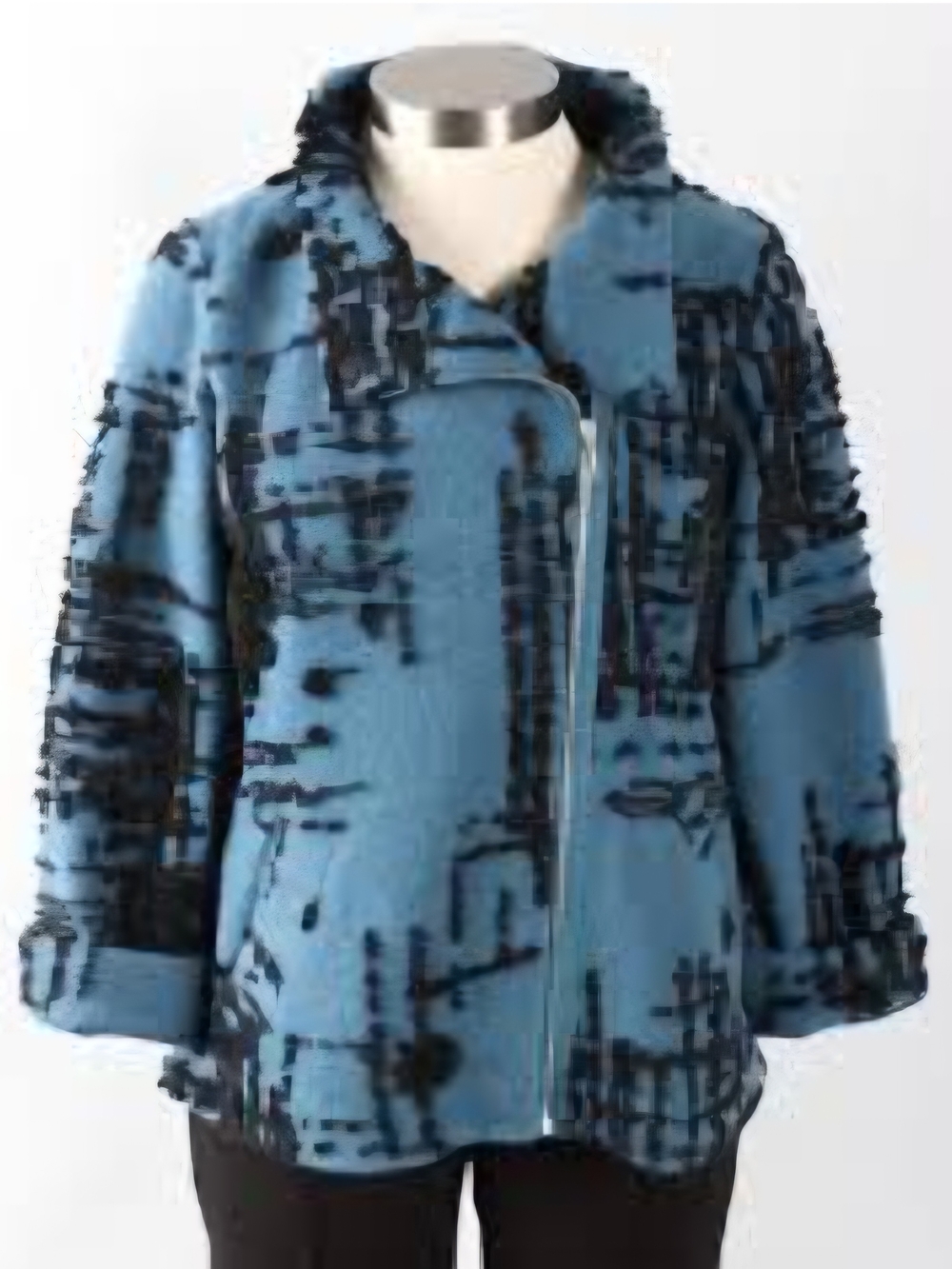 Off The Grid Retro Jacket from LIV Women's Blue Patterned Zip-Front Jacket